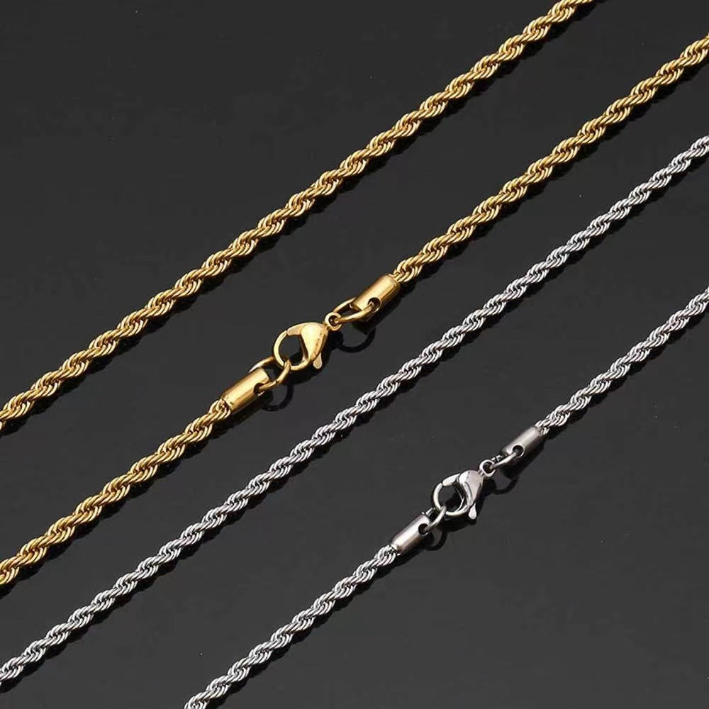 Stainless Steel Twist Chain Necklace – product view 2