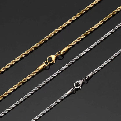 Stainless Steel Twist Chain Necklace – product view 2