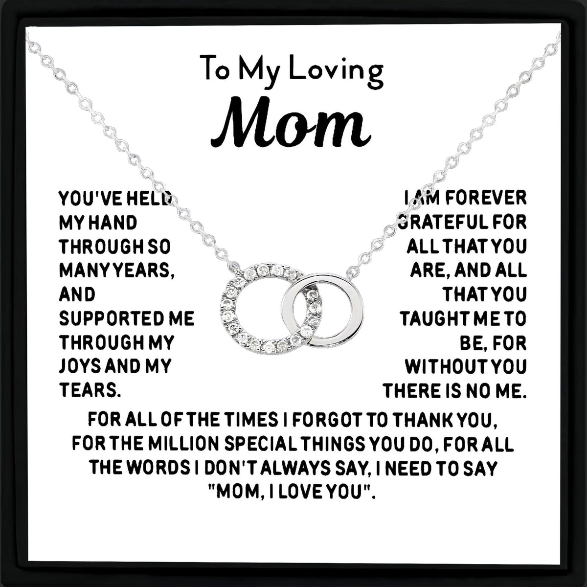 Double Ring Interlocking Pendant Necklace – product view 7