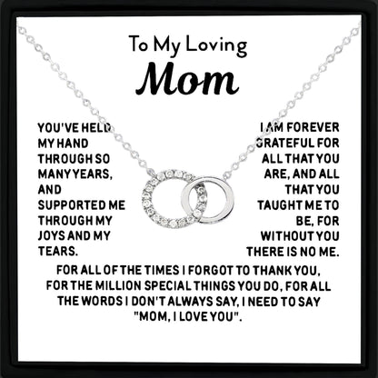Double Ring Interlocking Pendant Necklace – product view 7