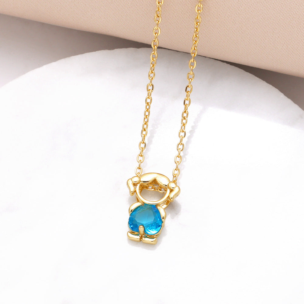 Hanging Pendant Necklace with Hearts – product view 9