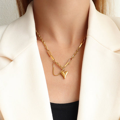 Minimalist Titanium Steel Clavicle Necklace – product view 14