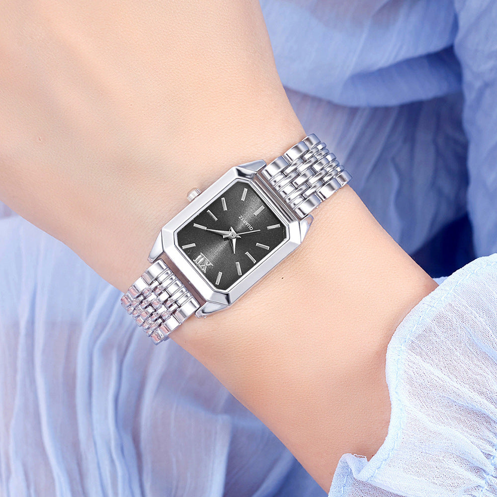 Women's Square Quartz Watch Stainless Steel Band – product view 9