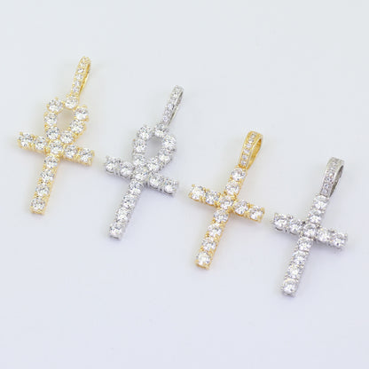 Men's Crystal Cross Pendant Necklace – product view 2