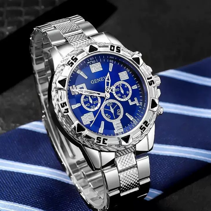 Men's Chronograph Quartz Watch with Steel Band – product view 6