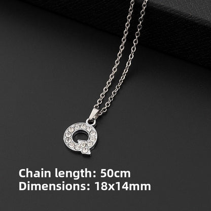 Crystal-Accent Initial Pendant Necklace – product view 22