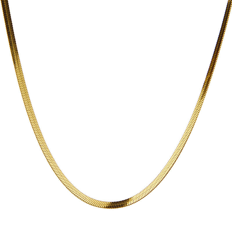 Titanium Steel Snake Bone Chain Necklace – product view 4