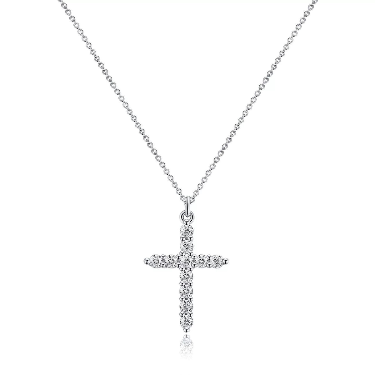 Women's Rotating Cross Crown Pendant Necklace – product view 9