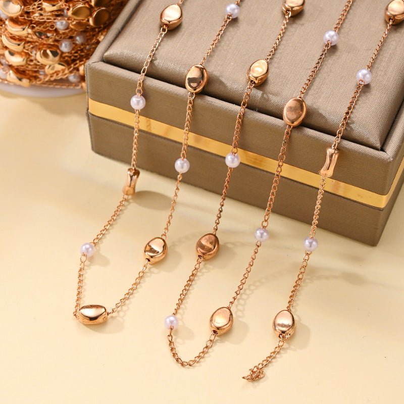 Imitation Pearl Chain Necklace – product view 14