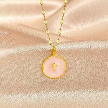 Octagonal Cross Pendant Necklace – product view 3