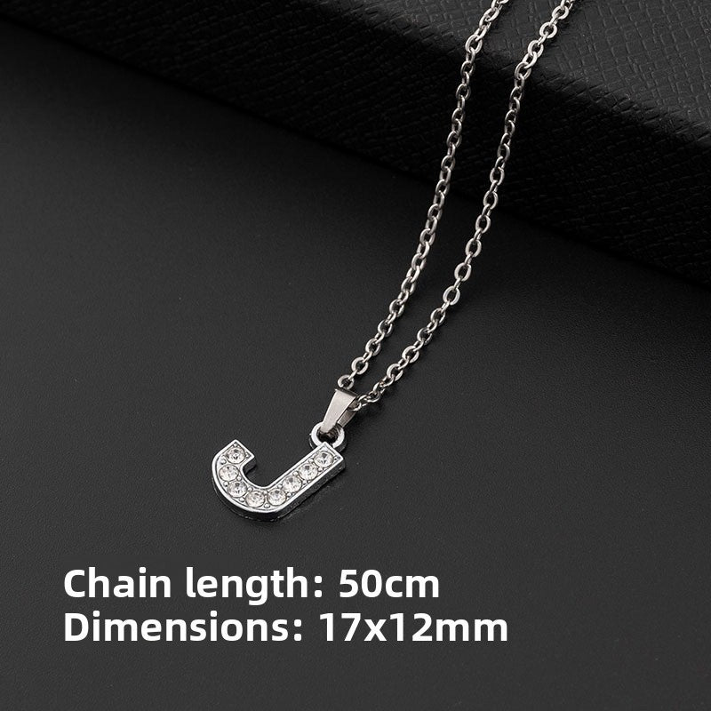 Crystal-Accent Initial Pendant Necklace – product view 15