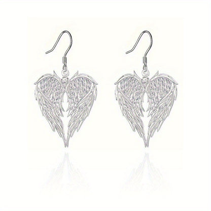 Angel Wing Heart Shape Necklace and Earrings Set – product view 7