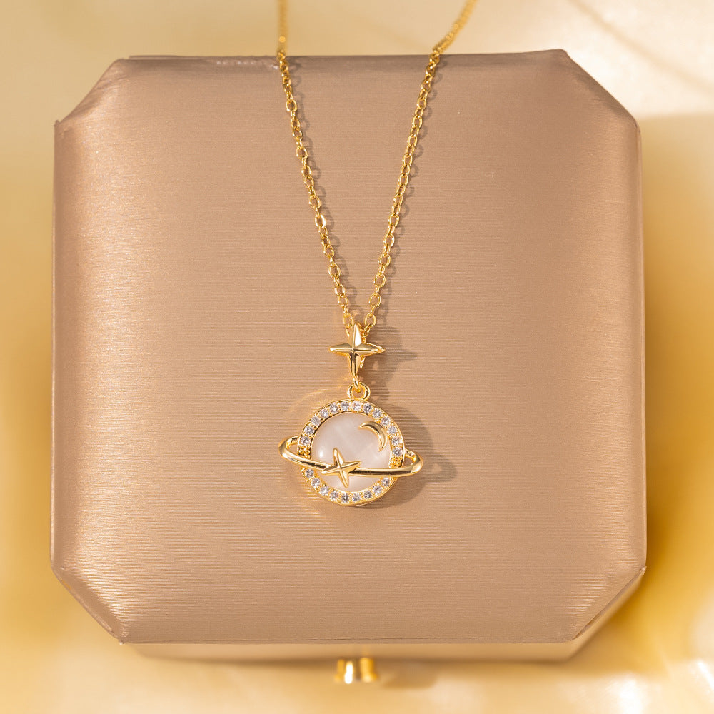 Minimalist Titanium Steel Clavicle Necklace – product view 42