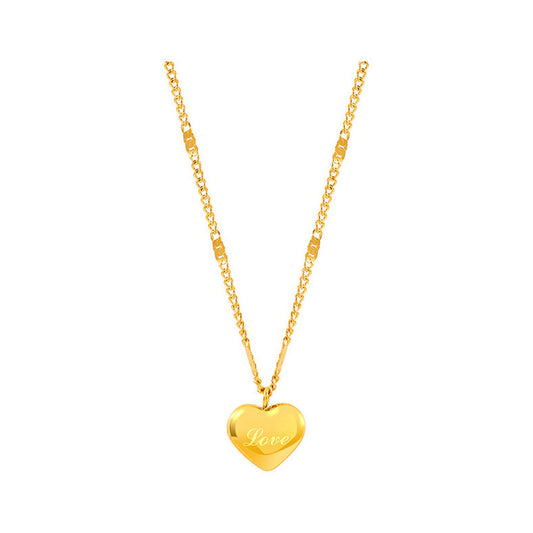 Small gold-tone heart pendant necklace