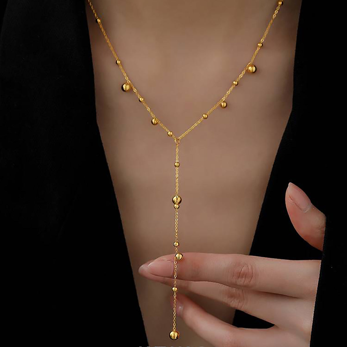 Minimalist Titanium Steel Clavicle Necklace – product view 6