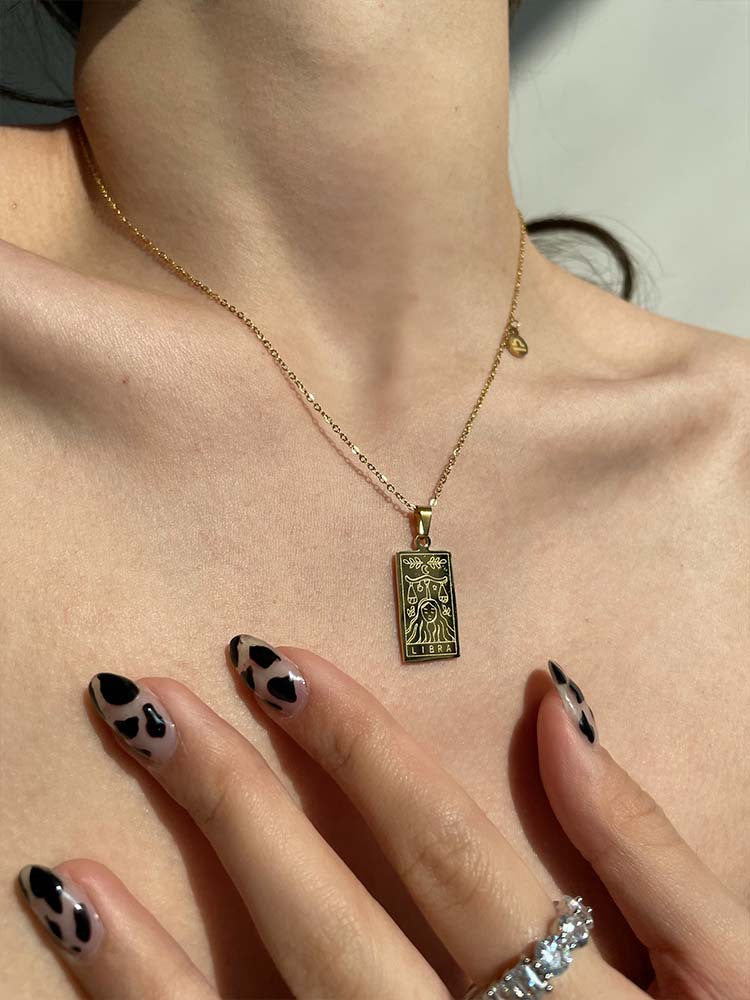 Zodiac Titanium Steel Clavicle Necklace – product view 4