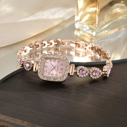Petite Crystal Quartz Watch – Women’s Chain Bracelet
