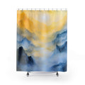 Sunrise Mountain Landscape Shower Curtain | Watercolor Mist