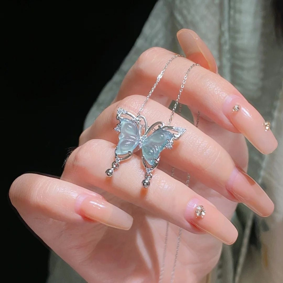 Ice-clear Butterfly Necklace for Women – product view 6