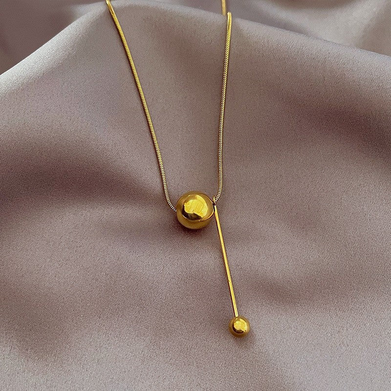 Minimalist Titanium Steel Clavicle Necklace – product view 10