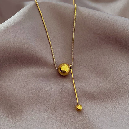Minimalist Titanium Steel Clavicle Necklace – product view 10