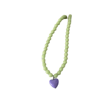 Adjustable Heart Bead Necklace – product view 3