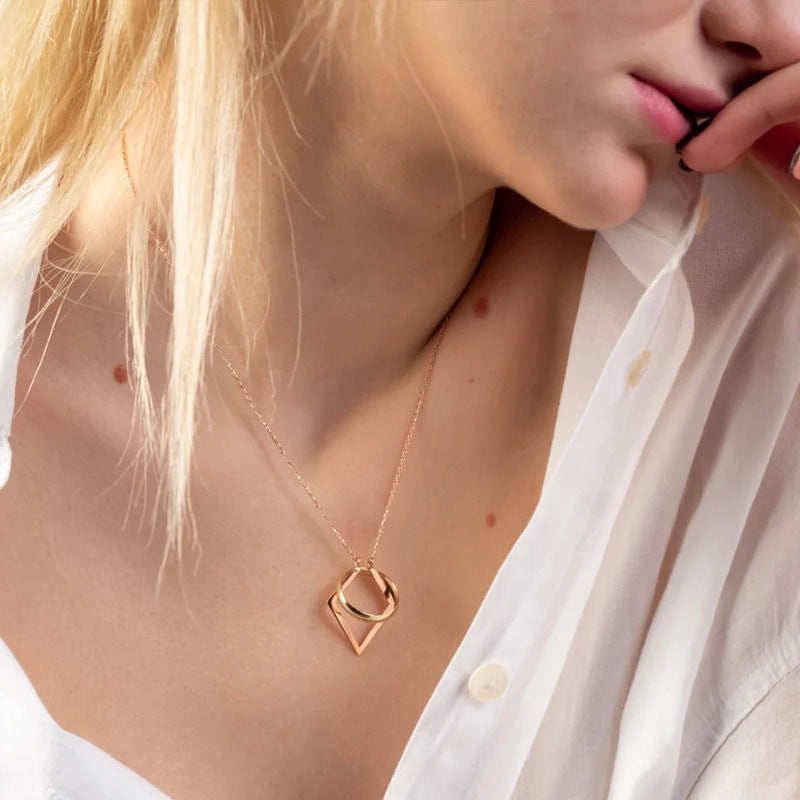 Titanium Steel Ring-Holder Necklace – product view 1