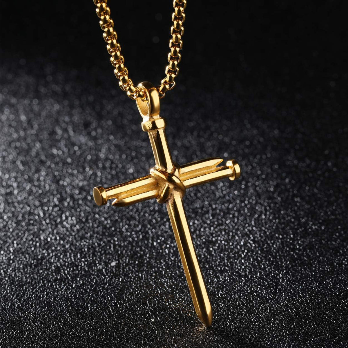 Retro Cross Titanium Steel Necklace – product view 1
