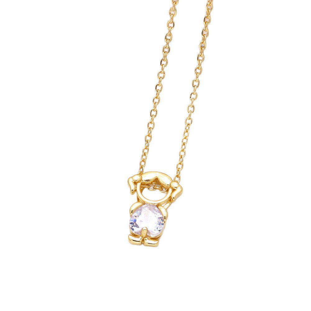 Hanging Pendant Necklace with Hearts – product view 4
