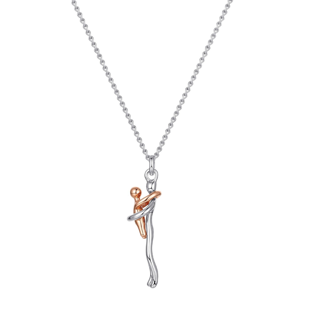 Two-Tone Family Embrace Pendant Necklace – product view 4