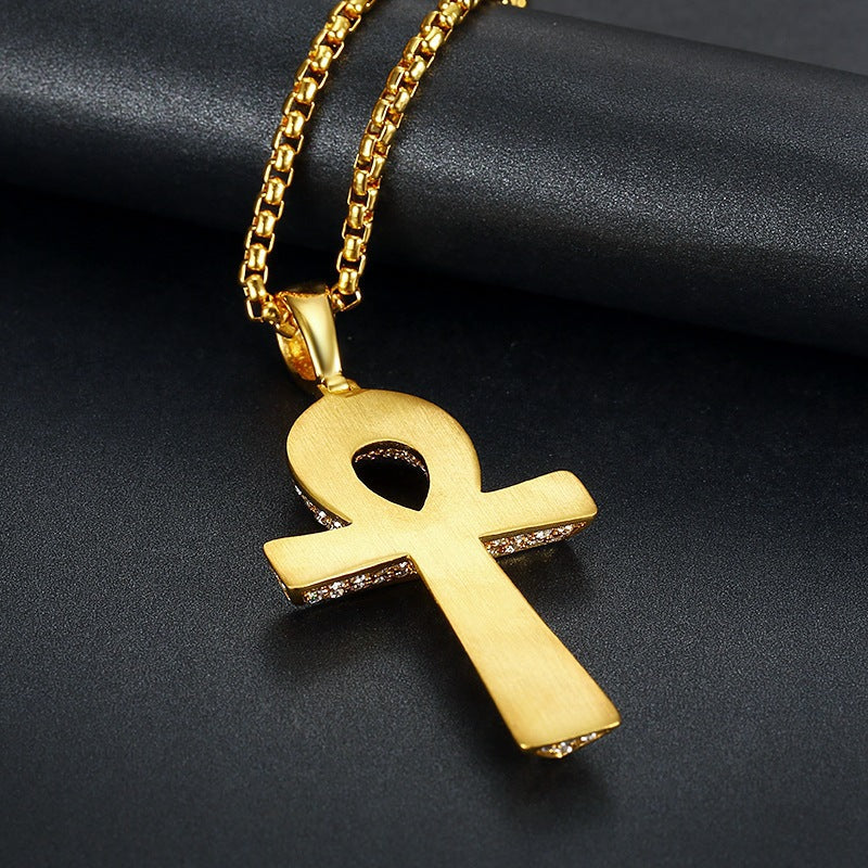 Egyptian Ankh Cross Stainless Steel Necklace – product view 5