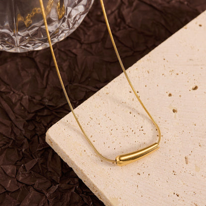 Minimalist Titanium Steel Clavicle Necklace – product view 20