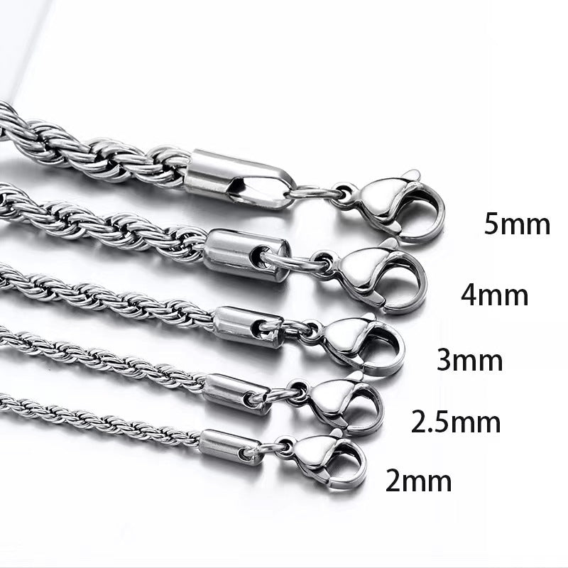 Stainless Steel Twist Chain Necklace – product view 3