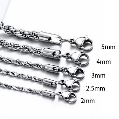 Stainless Steel Twist Chain Necklace – product view 3