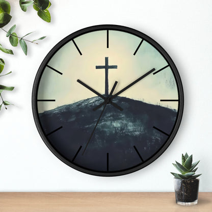 Cross on Hill Christian Wall Clock — alternate clock product image 2