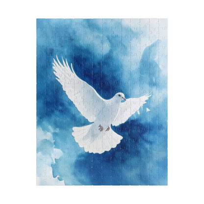 White Dove Blue Watercolor Sky Puzzle — alternate puzzle product image 3
