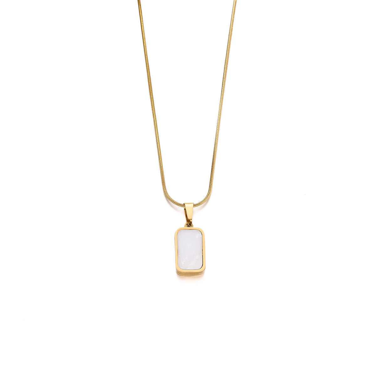 Double-sided Square Titanium Steel Necklace – product view 2