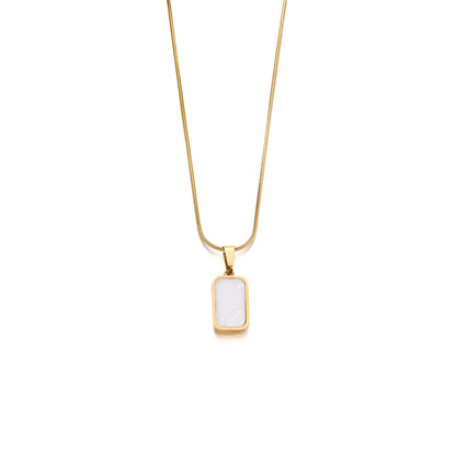 Double-sided Square Titanium Steel Necklace – product view 2