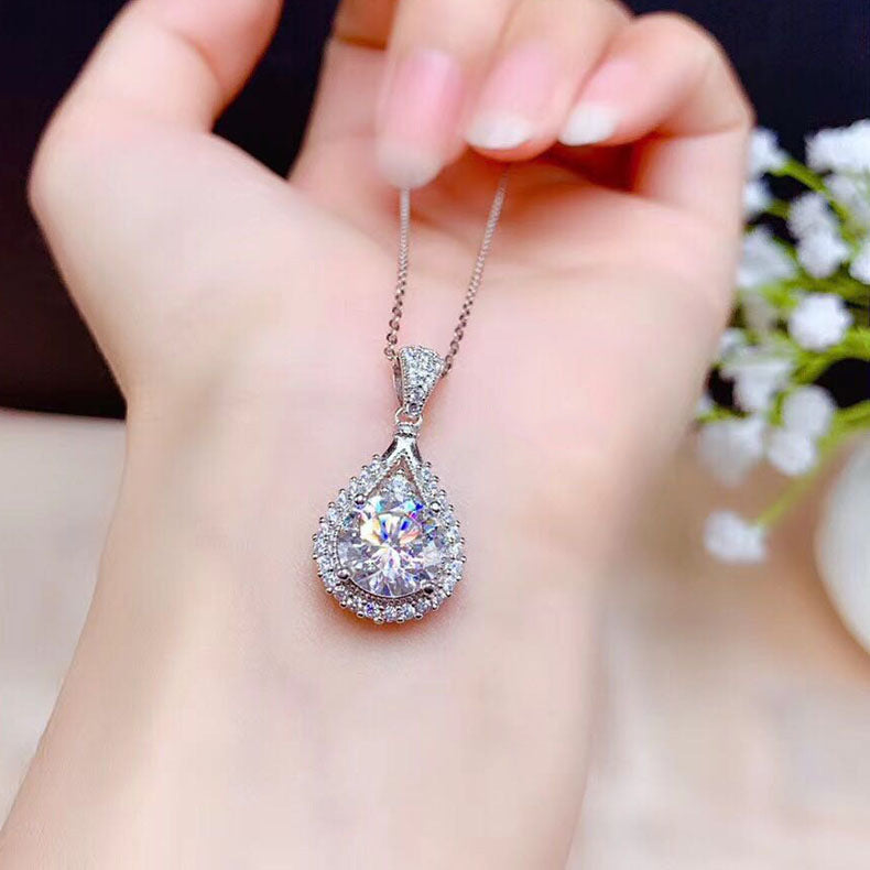 Teardrop Stone Pendant Necklace – product view 5