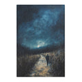 Solitary Walker Night Sky Area Rug | Moody Starry Landscape