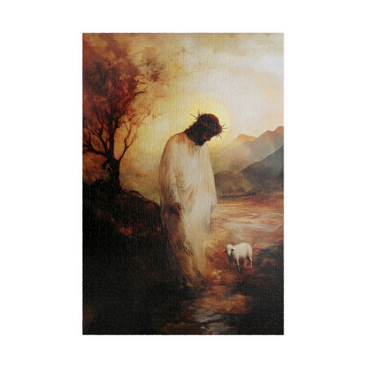Jesus with Lamb Puzzle | Religious Christian Art Puzzle