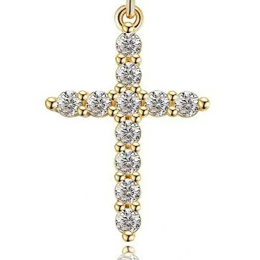 Women's Rotating Cross Crown Pendant Necklace – product view 15