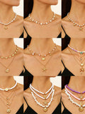 Layered Shell Pearl Starfish Pendant Bohemian Necklace