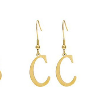 Personalized Initial Letter Earrings – product view 7