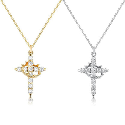 Rotating Crown Pendant Necklace – product view 1