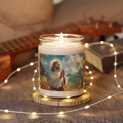 Praying Jesus Illustration 9oz Scented Soy Candle — alternate candle product image 25