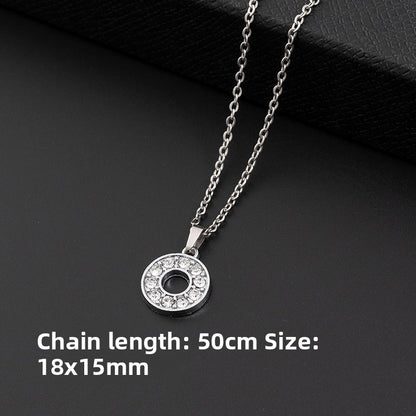 Stainless Steel Letter Necklace with Crystal Pendant – product view 20