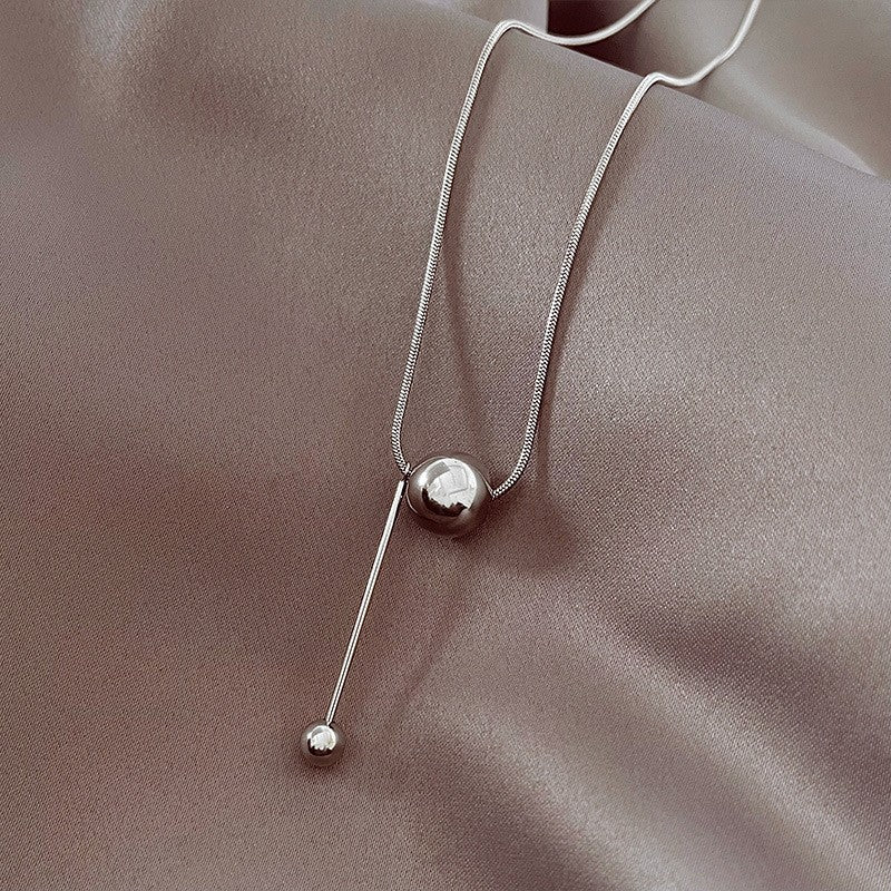 Minimalist Titanium Steel Clavicle Necklace – product view 11