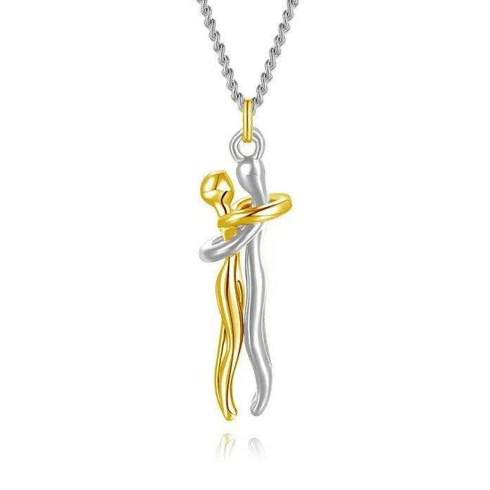 Mother & Child Embrace Pendant Necklace – product view 7