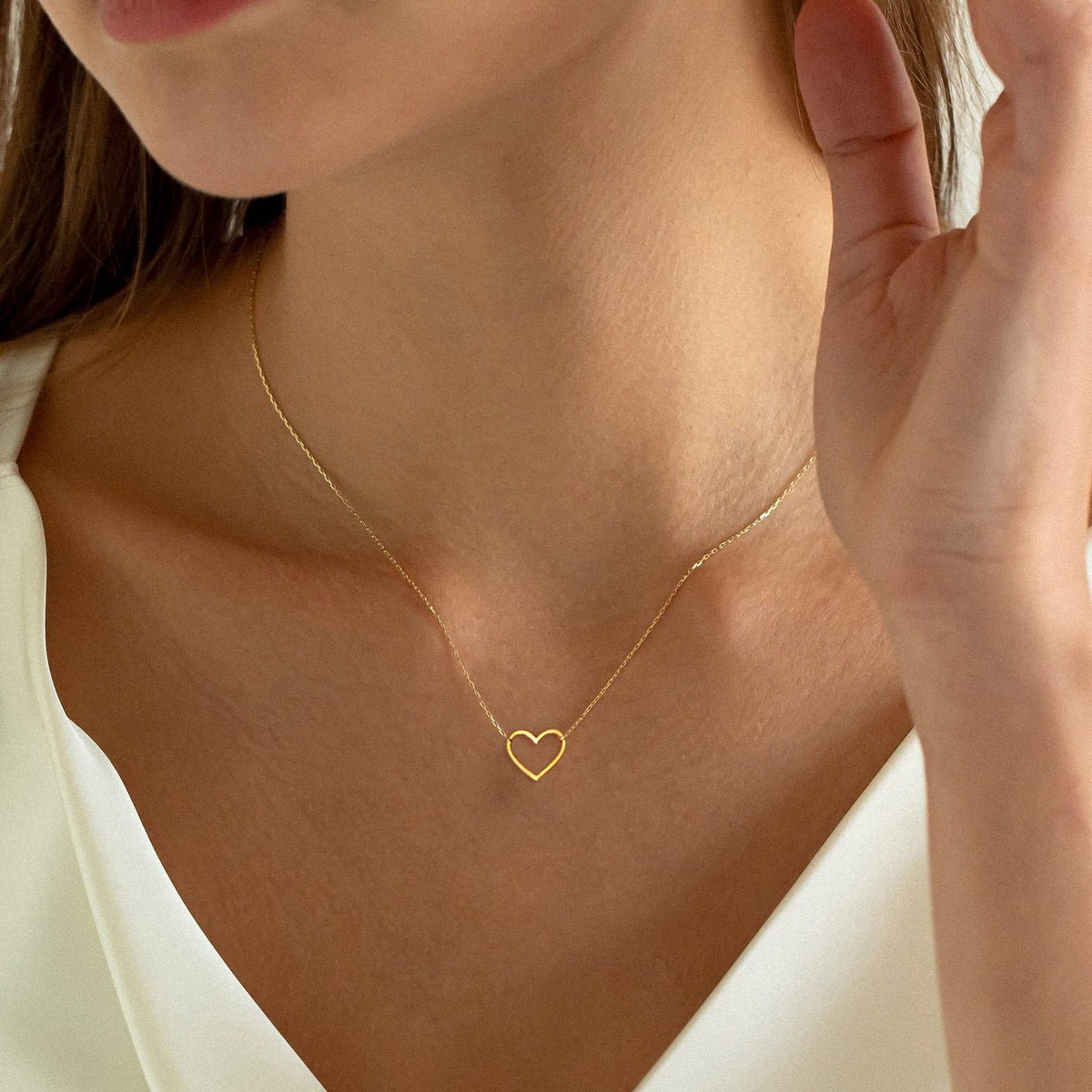 Stainless Steel Heart Pendant Necklace – product view 2